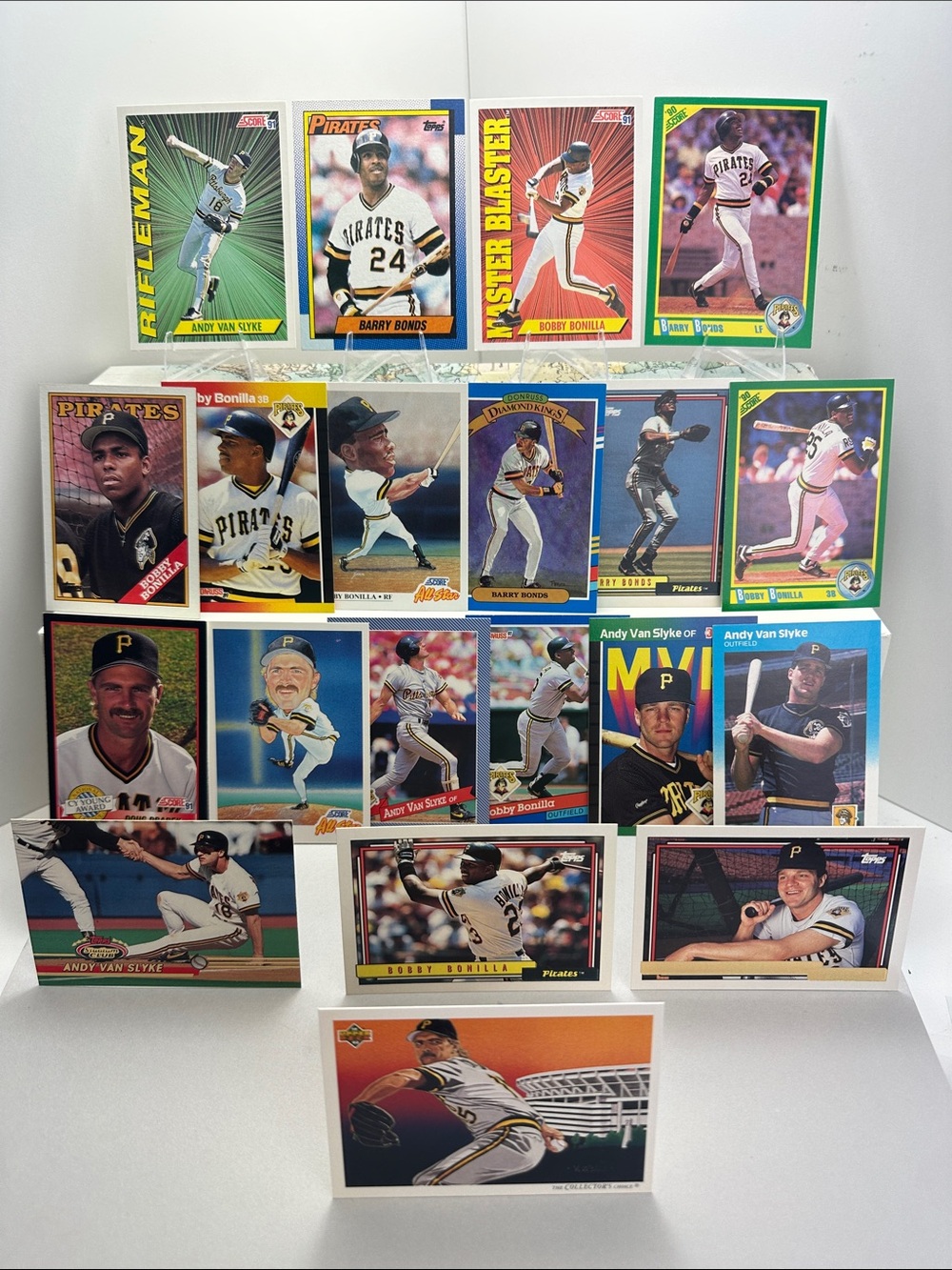 Barry Bonds/Bonilla/Van Slyke/Drabek Pirates lot of 20
